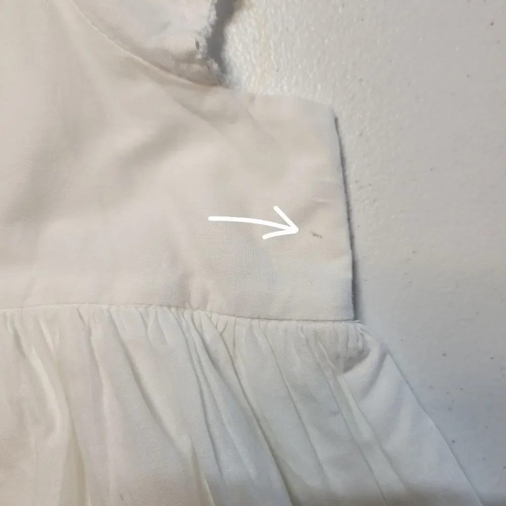 Baby Gap White Eyelet Dress / Blouse Cotton Girls Infant Size 6-12mo